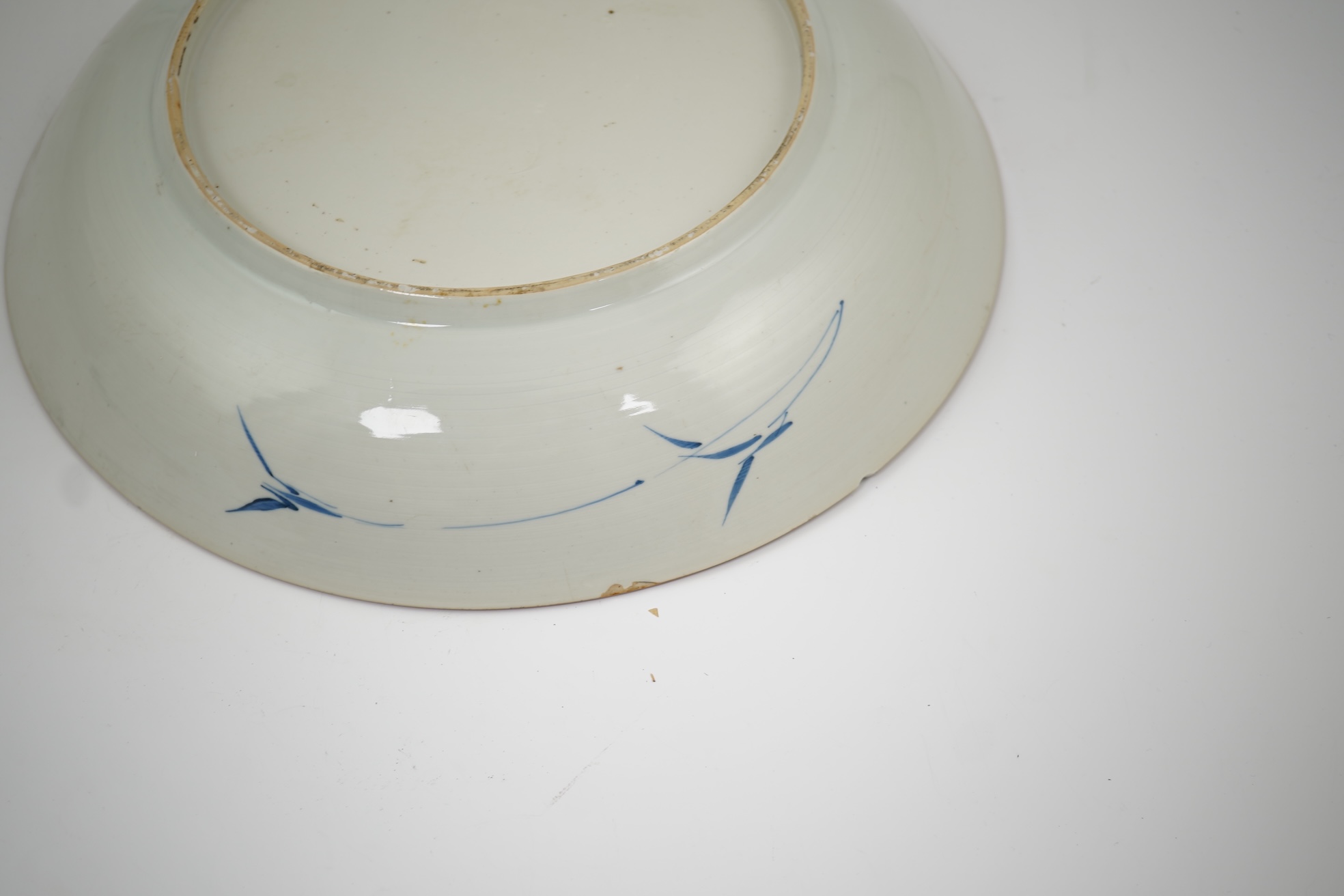 A Chinese blue and white ‘crane and phoenix’ dish, Yongzheng period